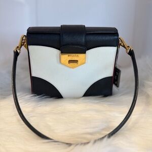 Prada Saffiano Colorblock Box Top Handle w/ Strap + Dust Bag + COA